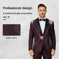 thumbnail image 2 of Antonio Uomo Men’s Suit Set – Slim Fit 2 Piece Tuxedo Blazer Solid One Button Jacket Pants Formal Business Wedding Party Prom Elegant Dress Suits Maroon 36, 2 of 6