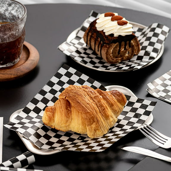 SOPOTUTU 100Pcs Sandwich Wrapping Paper Wax Sheets Oil Proof Food Basket Liners with