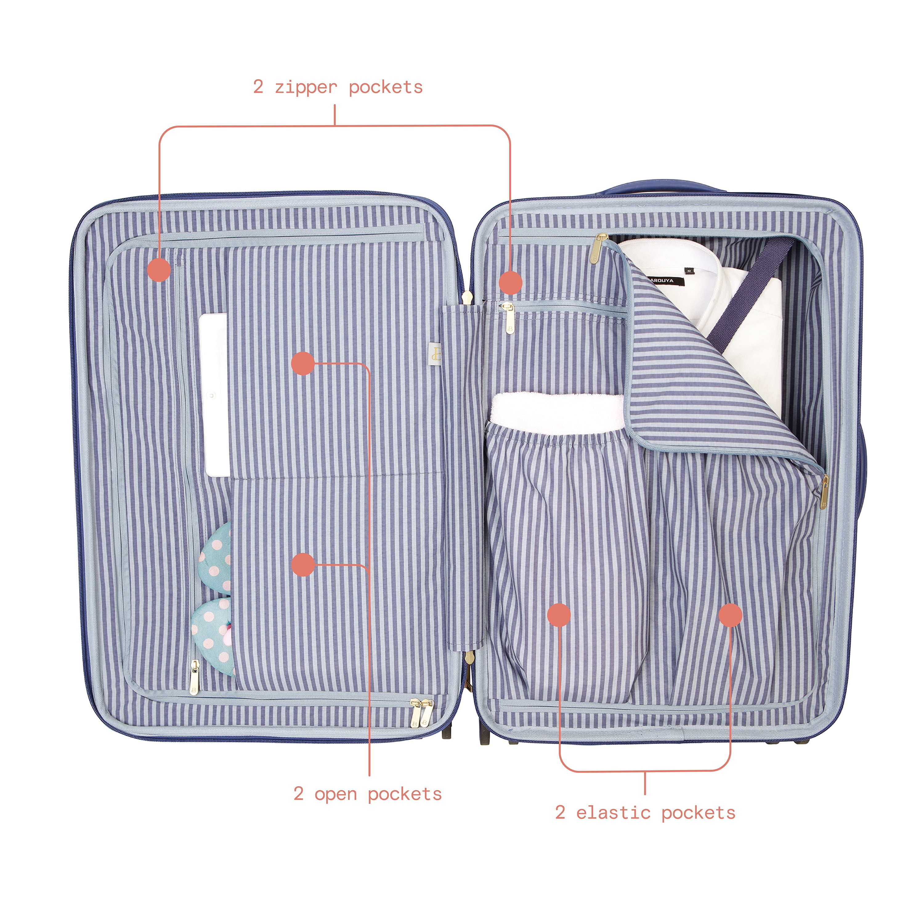 Beautiful 24-inch Checked Expandable Hardside Upright Luggage by Drew Barrymore, Starry Night Blue