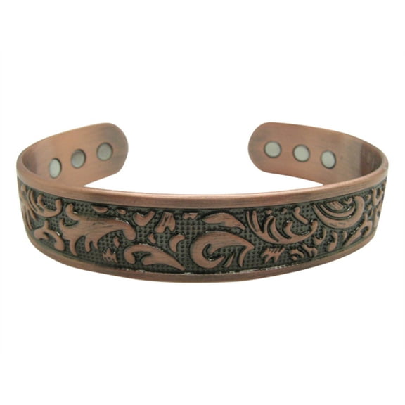 Men's 8 Inch Solid Copper Magnetic Cuff Bracelet CBM295- 5/8 of an inch wide.