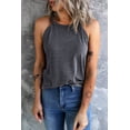 thumbnail image 4 of Women's Grey Solid Color Crew Neck Tank Top, 4 of 18
