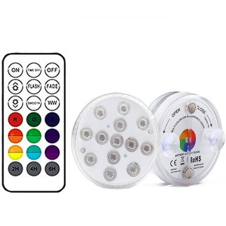 

2PC Swimming Pool Light 13 RGB LED Bulb Underwater Color Vase Decor Lights & Remote Submersible Led Lights for Vase Base Pond Aquarium Interior Decoration(Wireless 8.5cm)