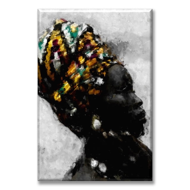 Cuadro Canvas Pixtreats Listo Para Colgar Tipo Galería Mujer Africana 40X60 cm