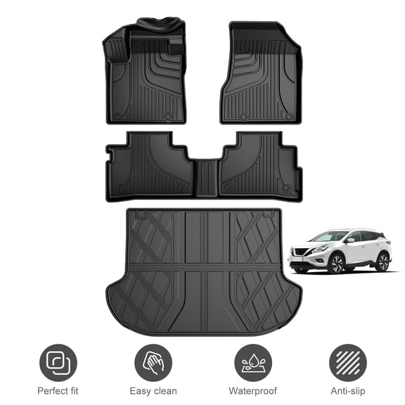 Fit for Nissan Murano 2015-2018 (not fit 2017.5) TPE All Weather Waterproof Floor Mats & Cargo Liner Full Set Car Murano Accessories