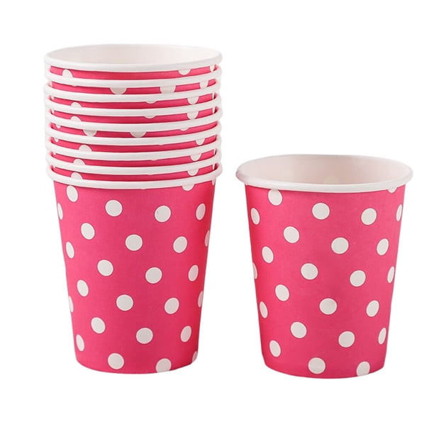 Yuarrent 10 Uds taza de un solo fiesta bebés hogar mantel vajilla tazas Repast recipiente vajilla suministro boda ceremonia Cocina y Comedor Rosa roja