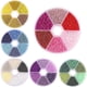 thumbnail image 1 of ZHAOCHENG Juego de 6 cuentas de mijo de vidrio de color sólido para hacer uno mismo, combinación de colores, accesorios de joyería para hacer uno mismo, 2 mm, color rosa, 1 of 5