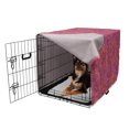 thumbnail image 2 of Yellow and Purple Dog Crate Cover, Funky Hand Drawn Swirls and Hearts Pattern, Easy to Use Pet Kennel Cover Small Dogs Puppies Kittens, 7 Sizes, Burnt Sienna Purple, by Ambesonne, 2 of 6
