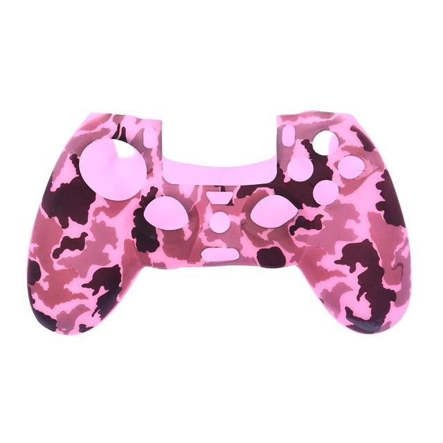 Étui de Protection en Caoutchouc Silicone avec Prise pour Manette PlayStation 4 (Camouflage Rose)