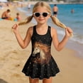 thumbnail image 3 of Uourmeti Celestial Horse Print Girls' Skirted One-Piece Swim Dress - Quick Dry, Soft Stretchy Bathing Suit for Beach, Pool & Summer Vacations, 3 of 8