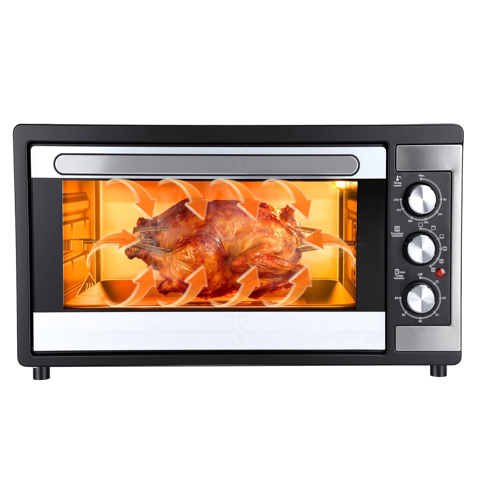 ziertyon 9-in-1 XL Pro Air Fry Oven, Large Countertop Convection Oven, Digital Toaster Oven, Dehydrate, Reheat, 1500 Watts, Stainless