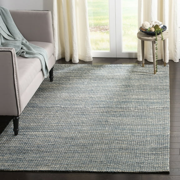 SAFAVIEH Marbella Christina Solid Area Rug, Blue/Ivory, 9' x 12'