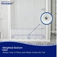 thumbnail image 3 of Kenney Microban Protected Medium Weight PEVA Shower Liner, 70" W x 72" H, Clear, 3 of 8