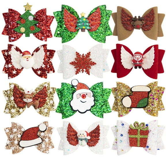Yoyauz Christmas Hairpins For Kids, Ladies Girls, Christmas Cute, Christmas Tree, SantaClaus, elk, snowflakes, bows, hairpins, hair ornaments,party decorations