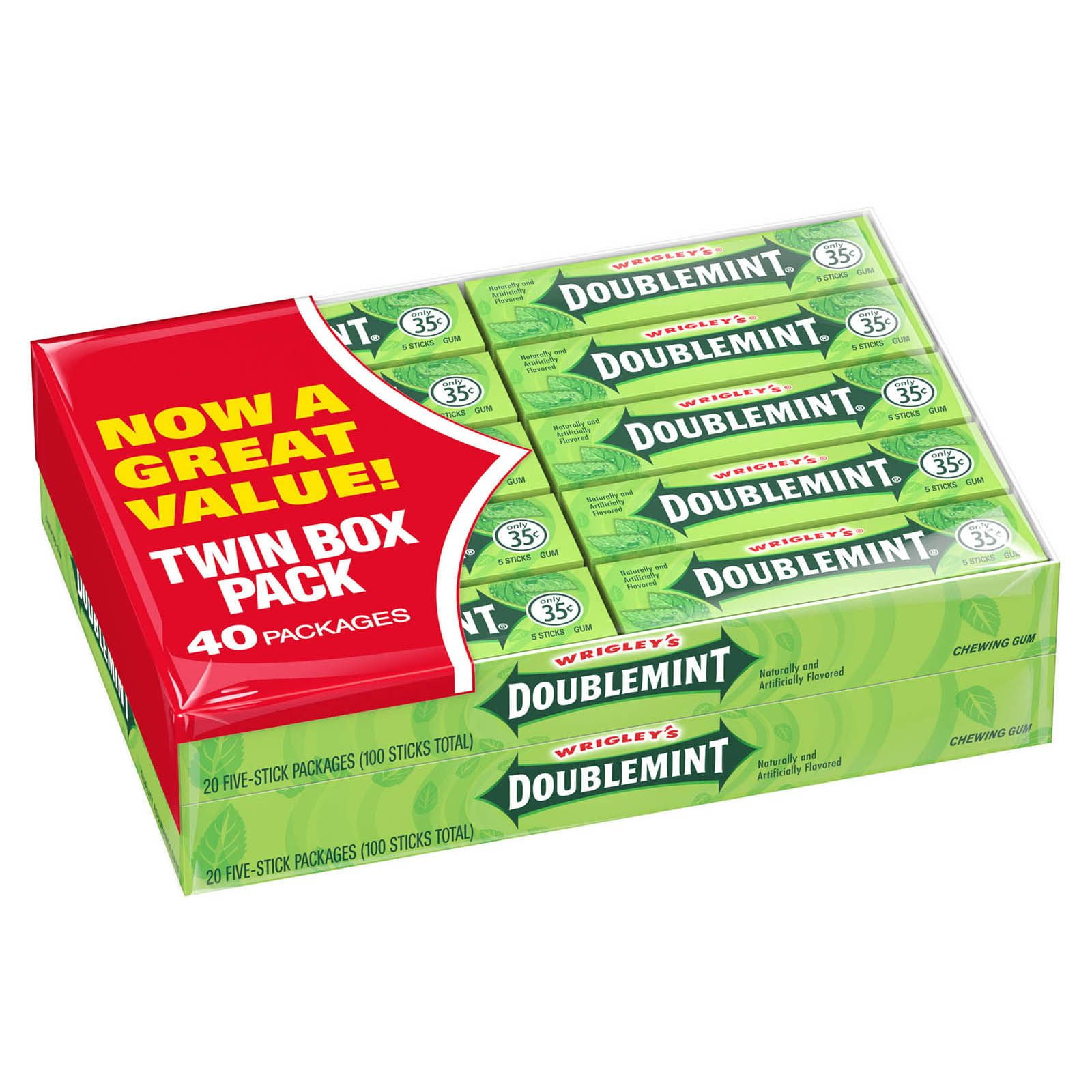 Product Of Wrigleys Doublemint Gum Twin Box 40 pk. 5 ct.