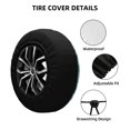 thumbnail image 2 of Logiee Winter Warmth Blue Knitted Print Spare Tire Cover, Universal Wheel Protectors,Waterproof Dust-Proof UV Sun Wheel Tire Cover,Fit for SUV, RV, Travel Trailer, Truck-14 inch, 2 of 6