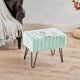 thumbnail image 1 of HOME SOFT THINGS OTOMAN/TABURETE SUPER SUAVE DE PIEL SINTÉTICA. OTOMAN TAPIZADO PARA REPOSAPIÉS CON PATAS DE METAL NEGRO Y ASIENTO ACOLCHADO. 48X33X43CM, AQUA DESLAVADO, 1 of 7