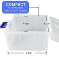 thumbnail image 2 of Clear Plastic Storage Box With Blue Plastic Top Handle And Latch -8.25 Inches Wide, 2 of 7