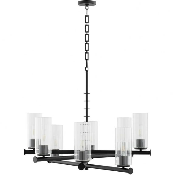 641-8-59 Quorum Lighting Mercier - 8 Light Chandelier-27 Inches Tall and 32 Inches Wide-Matte Black Finish    -Traditional Installation