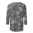 thumbnail image 5 of New trending & for spring Viikei Womens Summer Tops Plus Size,Ladies' Fashion Printed Round Neck Three Quarter Sleeve 3/4 Sleeve T-shirt Loose Gray S, 5 of 5