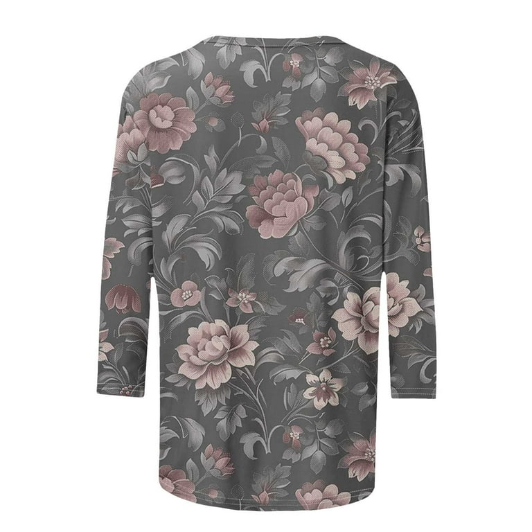 Jjayotai 3/4 Length Sleeve Tops for Women, Loose Fit Casual Beach
