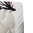 thumbnail image 3 of Ambesonne Floral Fitted & Top Sheet Set with Sham, Cherry Blossom Flower, Pink Black, 3 of 4