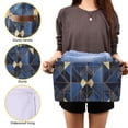 thumbnail image 3 of Yayeee Canvas Storage Basket with Handles for Shelves Fabric Bins Closet Organizer, Blue Geometric Pattern, 3 of 8