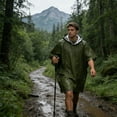 thumbnail image 6 of Chanana Aluminum Foil Raincoat Thickened Emergency Rain Poncho, Thermal Poncho Survival Blankets Reusable Survival Ponchos for Camping, Hiking, Green, 6 of 6