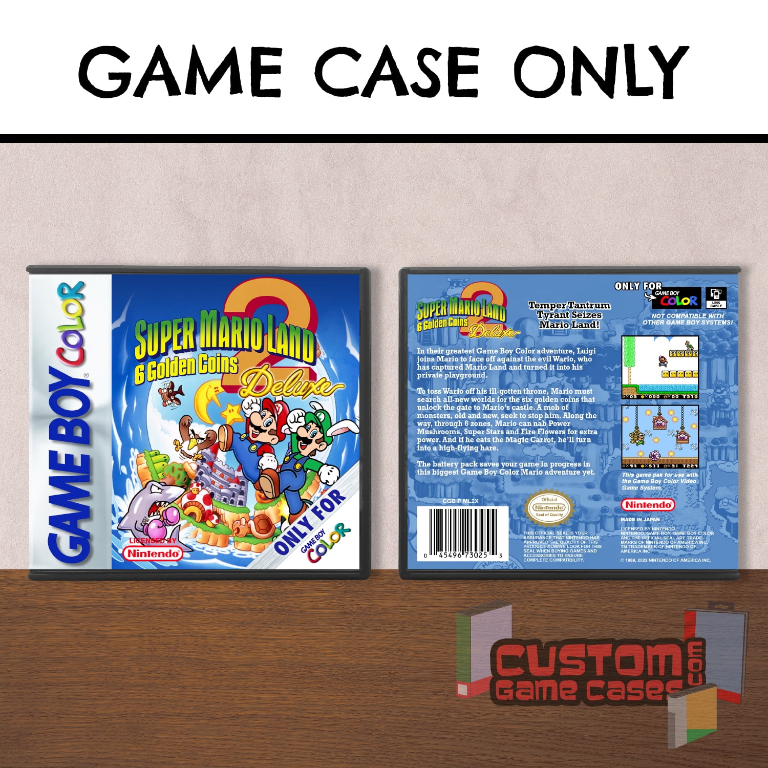 Super Mario™ Land 2: 6 Golden Deluxe - (GBC) Game Boy Color - Game Case with Cover - Walmart.com