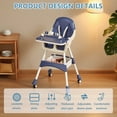 thumbnail image 6 of Portable Baby High Chair with Lockable Wheels, Multi-Use Toddler Feeding Chair, Easy to Clean Highchair with Toy Storage Basket, Blue, 6 of 6