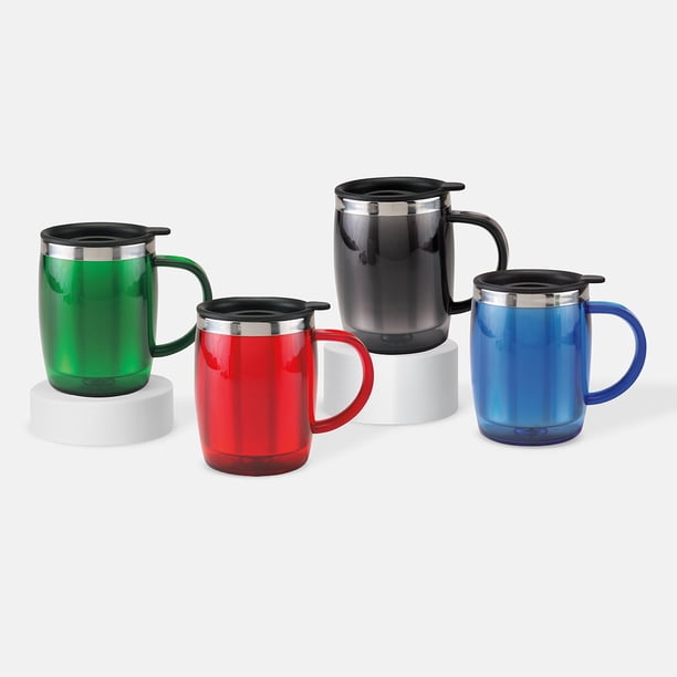 Paquete con 35 piezas de Taza doble pared acero inoxidable con tapa negro 9 x 12