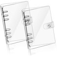 thumbnail image 1 of 2 PCS A6 Clear Soft PVC Notebook Cover, Refillable Paper PVC Binder, Loose Leaf Personal Planner Binder (2 Transparent), 1 of 5