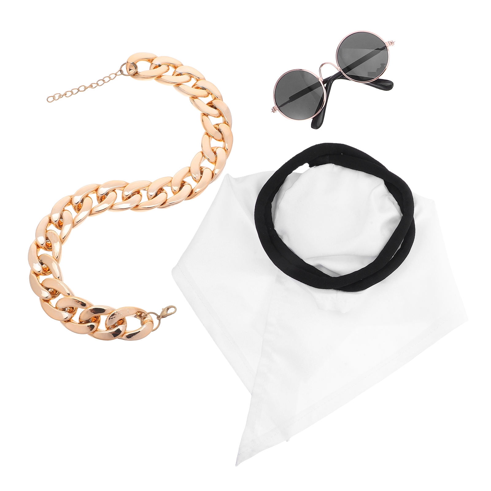 OUNONA 1Set Decorative Pet Party Costume Set with Adjustable Headband Sunglasses and Necklace