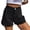 Black, variant on Staron Women's Casual Denim Shorts with Pockets Rhinestone Washed Button Front High Waist Stretch Jean Shorts, Black S