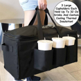 thumbnail image 3 of Food Delivery Bag with Cup Holders/Drink Carriers Great for Beverages, Grocery, Pizza, Commercial Quality Hot and Cold, 3 of 5