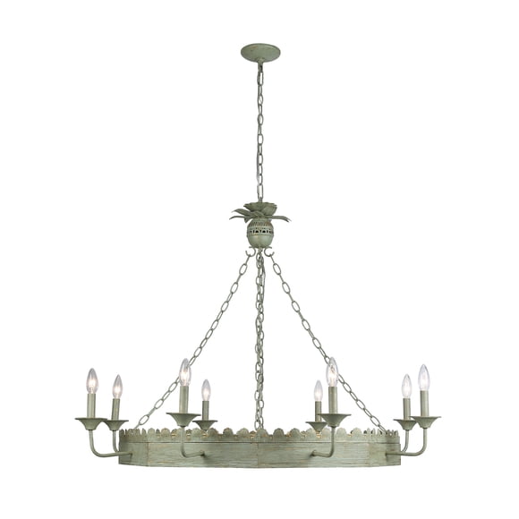 Lustre à 8 Lumières Finley en Sauge Vintage