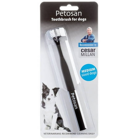 000047 Petosan Double, Headed Toothbrush, Medium, Pet 15-34 lbs