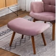 Leiria Contemporary Silky Velvet Tufted Accent Chair with Ottoman