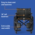 thumbnail image 5 of Medline Extra-Wide Bariatric Wheelchair For Adults and Seniors with 22" Wide Seat, Supports up to 500 lbs, 5 of 8