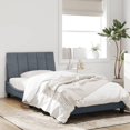thumbnail image 2 of vidaXL Bed Frame with Headboard Dark Grey 100x190 cm Velvet, 2 of 5