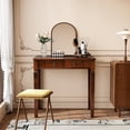 thumbnail image 3 of LEEMTORIG Traditional Solid Wood Writing Desk, Small Secretary Desk with 2 Drawers, Mahogany Desk Cherry Wood Writing Table for Home Office, 31.5" W French Provincial Desk, Cherry Walnut SSZ-D1258, 3 of 8
