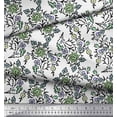 thumbnail image 2 of Soimoi Crepe Silk Fabric Leaves & Floral Block Decor Fabric Printed Yard 42 Inch Wide, 2 of 3