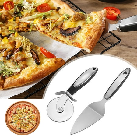 

Sutowe Pizza Cutter Wheel Pizza Server Set Stainless Steel 3 Pizza Cutter Super Sharp Pizza Slicer Heavy Duty Cake Pie Server with Handle for Pizza Pies Dough Cookies and Waffles