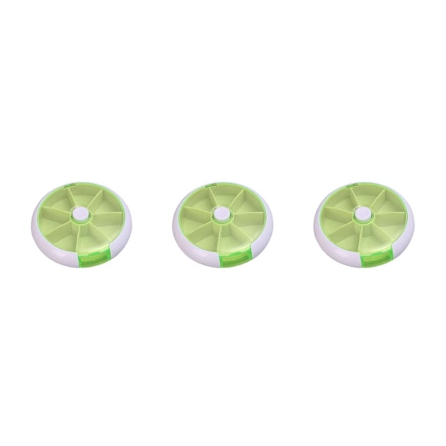 Pastillero Portátil de 7 Rejillas Injueey para Almacenamiento de Pastillas Diarias Verde