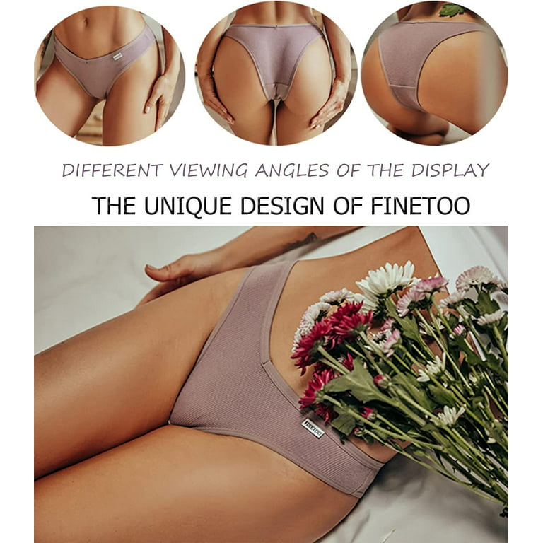 Pacoco 5 PCS Women's Cotton Underwear High Waist Stretch Briefs