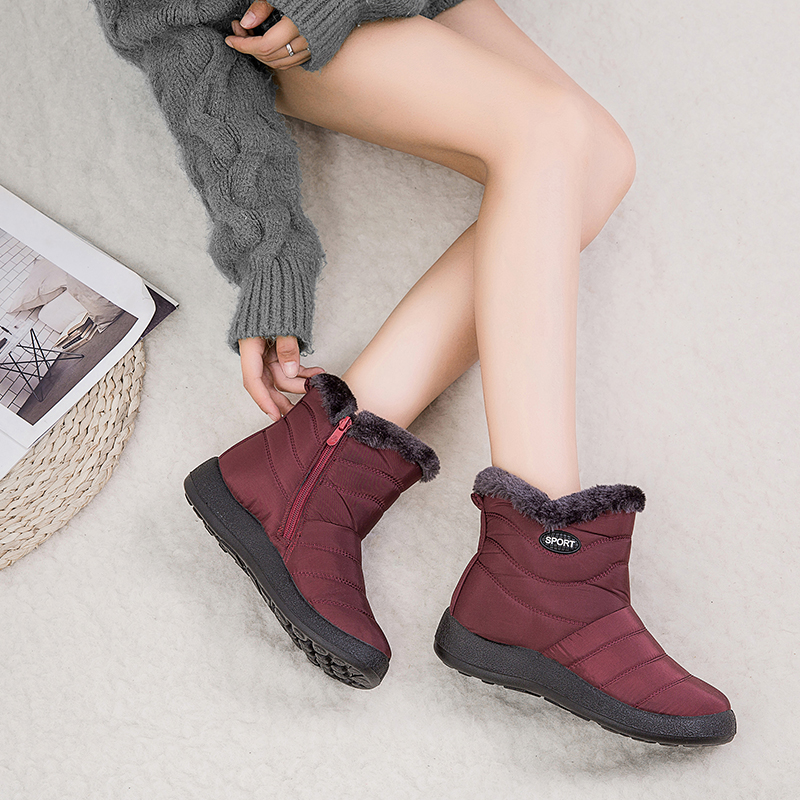 women winter slip on wedge boots