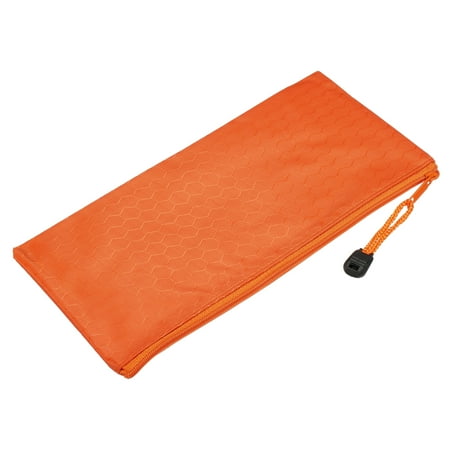 Uxcell A6 Document Pocket Storage Pouch Waterproof Zipper File Bags, Orange 10 Pack