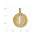 thumbnail image 4 of 14k Yellow Gold With Rhodium Circle St. Benedict Medal Pendant Charm, 4 of 4