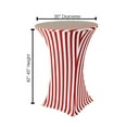 thumbnail image 2 of Your Chair Covers - 30 Inch Highboy Cocktail Round Stretch Spandex Table Cover Red/White Striped, 2 of 3