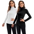 thumbnail image 2 of HSHDLDF Hauts à Manches Longues pour Femmes Col Roulé Doux Extensible Ajusté Couche de Base, 2 of 4