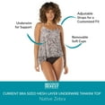 thumbnail image 4 of Coco Reef Women's Current Mesh Underwire Bra-Sized Tankini Top (36D, Brown), 4 of 5